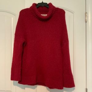 Beyond Threads Alpaca Red Big Turtle neck Red Sweater